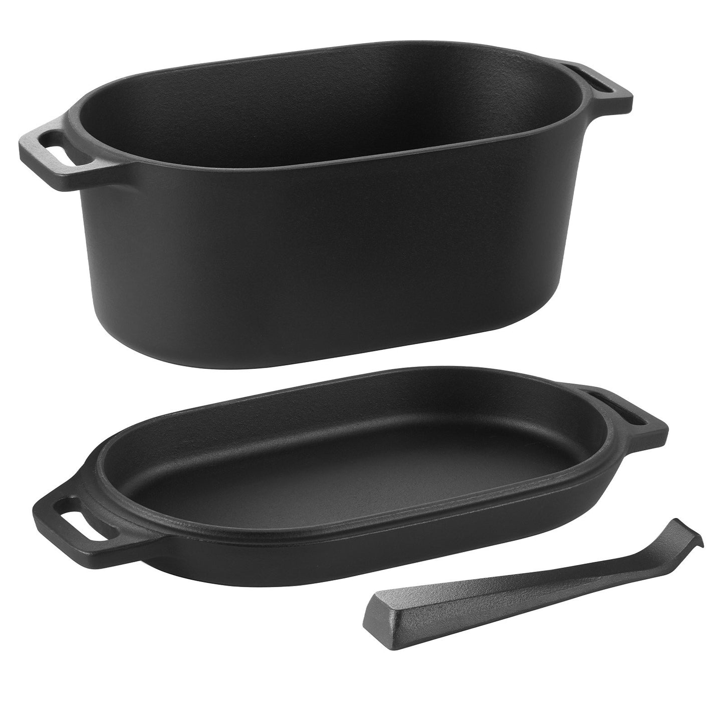 Enameled Cast Iron Dutch Oven, 3.5 Quart Pot with Lid and Dual Handles, Heavy-Duty Durable Cookware Pan, Oven Induction Compatible up to 500℉, for Braising, Stews, Roasting, Bread Baking, Black