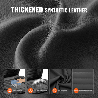 Seat Covers, Universal Car Seat Covers Full Set Seats, Front and Rear Seat, 9pcs Faux Leather Seat Cover, Semi-enclosed Design, Detachable Headrest and Airbag Compatible, for Most Car SUV Truck