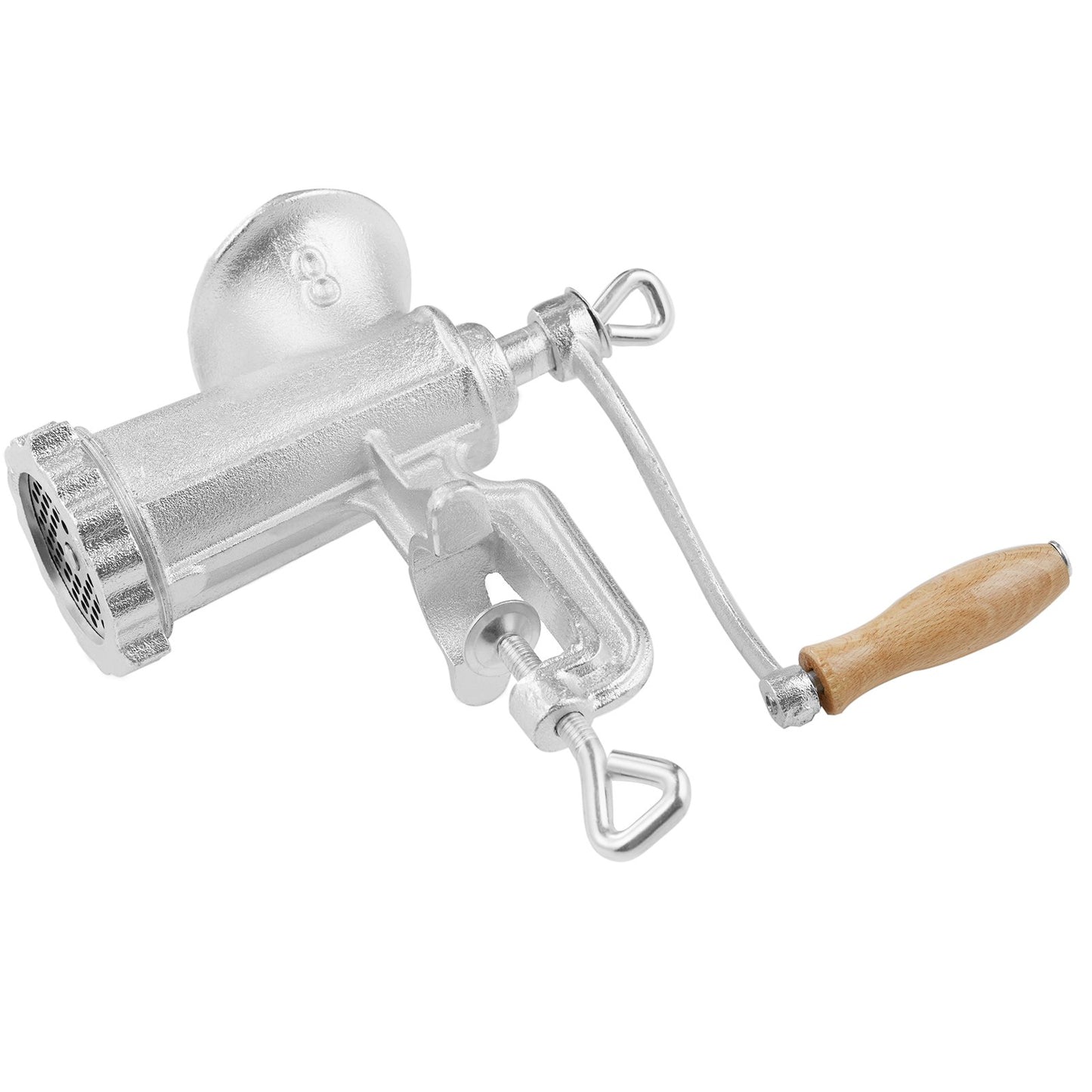 Manual meat grinder, powerful hand meat grinder made of cast iron with steel table clamp, minced meat sausage machine with 1 cutting blade, 2 cutting plates, 3 sausage tubes for beef pepper mushroom