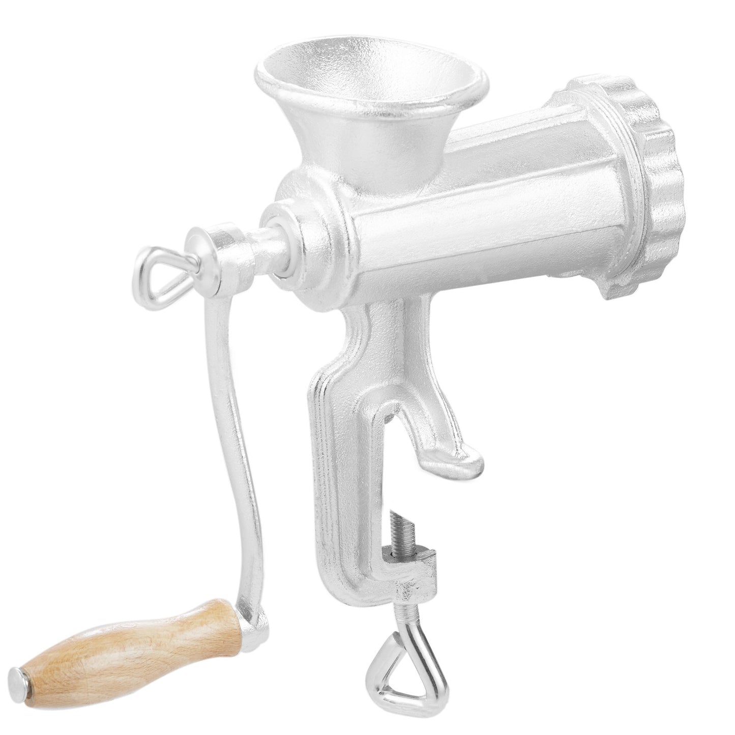 Manual meat grinder, powerful hand meat grinder made of cast iron with steel table clamp, minced meat sausage machine with 1 cutting blade, 2 cutting plates, 3 sausage tubes for beef pepper mushroom