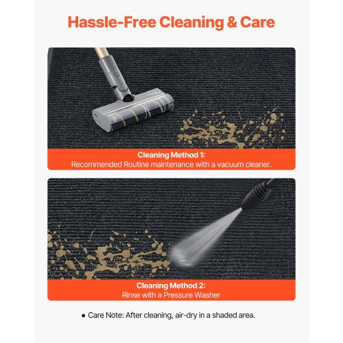 ytterdörrsmatta, 3048 x 914 mm kommersiell golvmatta för inomhus och utomhus, snygg randig industriell matta med PVC-baksida, kraftig tvättbar entrématta för hall, balkong, garage, grå |  EU