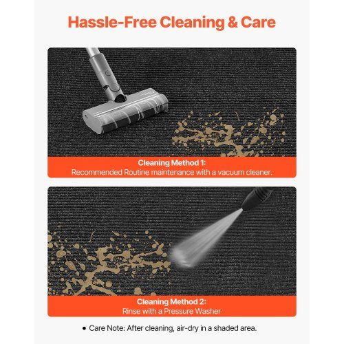 ytterdörrsmatta, 2438 x 1219 mm kommersiell golvmatta för inomhus och utomhus, snygg randig industriell matta med PVC-baksida, kraftig tvättbar entrématta för hall, balkong, garage, grå |  EU