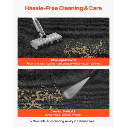 ytterdörrsmatta, 2438 x 1219 mm kommersiell golvmatta för inomhus och utomhus, snygg randig industriell matta med PVC-baksida, kraftig tvättbar entrématta för hall, balkong, garage, grå |  EU