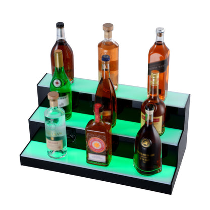 LED Lighted Liquor Bottle Display Bar Shelf RF & App Control 24" 3-Step