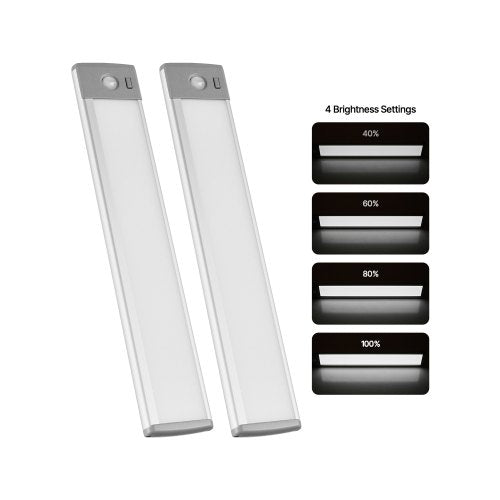 Under Cabinet Lighting, 2 PCS, 62 LED Motion Sensor Lights, Rechargeable Battery Operated Closet Lights with Remote Control, Wireless Under Counter Light for Cabinets, Bookshelf, Stair, Hallway