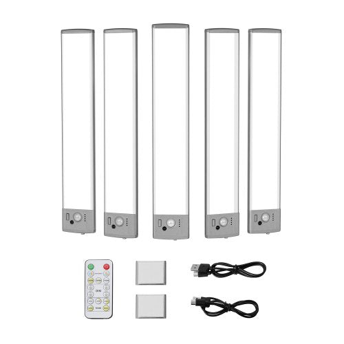 Under Cabinet Lighting, 5 PCS, 68 LED Motion Sensor Lights, Rechargeable Battery Operated Closet Lights with Remote Control, Wireless Under Counter Light for Cabinets, Bookshelf, Stair, Hallway