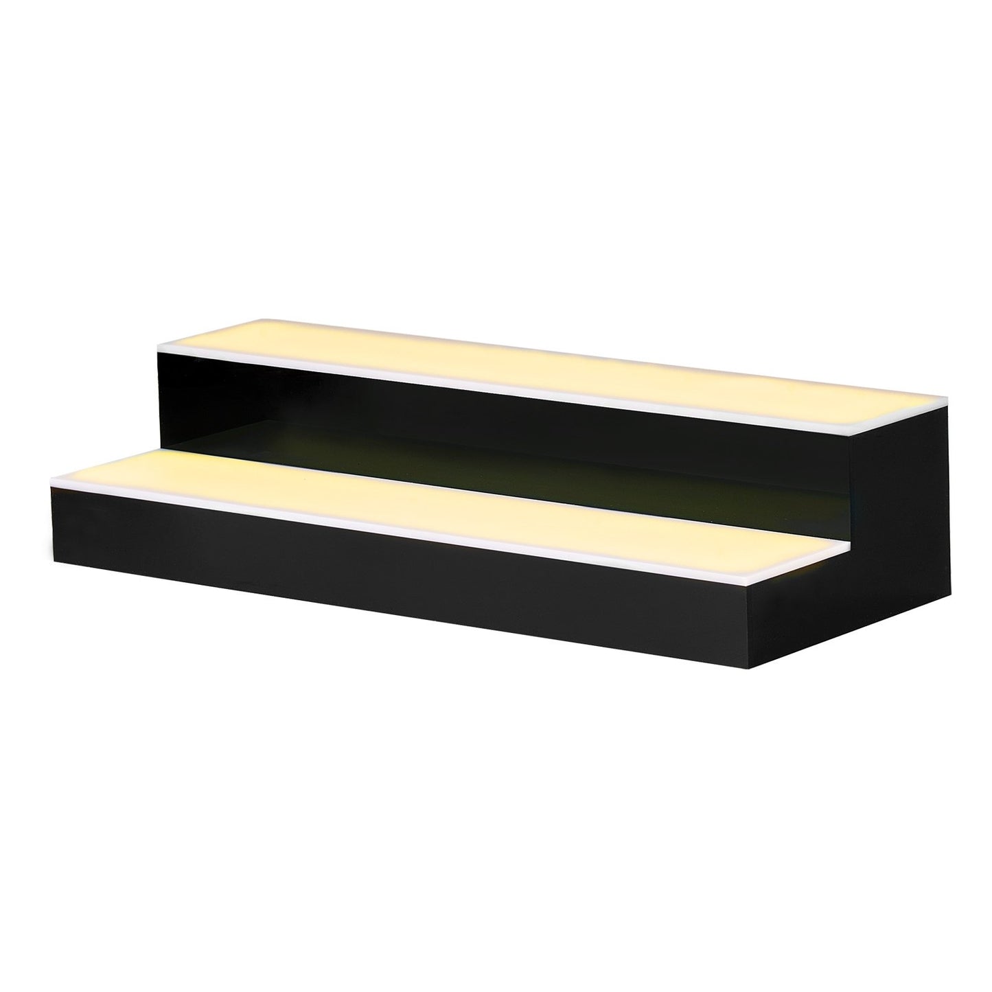 LED Lighted Liquor Bottle Display, 2 Tiers 20 Inches Whiskey Rack, Supports USB, Illuminated Home Bar Shelf with RF Remote & App Control, 9 Static Colors, Acrylic Lighted Shelf for 10 Bottles