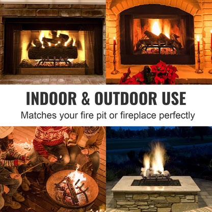 Kaminrost, 21 Zoll Hochleistungs-Feuerrost mit 6 Stützbeinen, 3/4 Zoll massive pulverbeschichtete Stahlstangen, Holzbrennerhalter für Innen- und Außenkamine