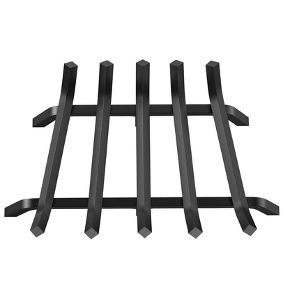 Fireplace Grate, 24 Inch Heavy Duty Fire Grate with 6 Support Legs, 3/4'' Solid Powder Coated Steel Bars, Wood Burning Holder for Indoor and Outdoor Fireplace