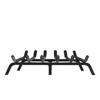 Fireplace Grate, 27 Inch Heavy Duty Fire Grate with 6 Support Legs, 3/4'' Solid Powder Coated Steel Bars, Wood Burning Holder for Indoor and Outdoor Fireplace