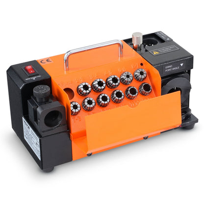Bohrerschleifer, MR-13A Bitschleifer 3-13 mm, 95° bis 135° Spitzenwinkel einstellbarer Bohrerschleifer, tragbare Schleifmaschine mit 11 Spannzangen, CBN- und SDC-Scheiben