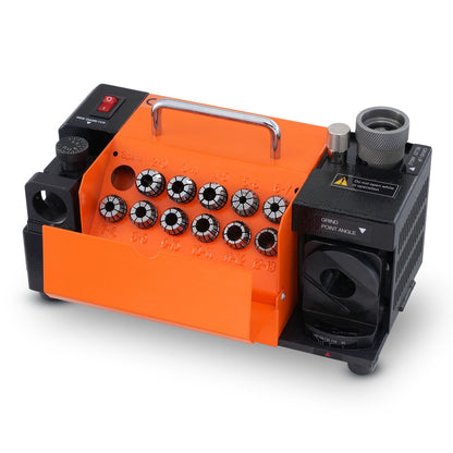 Bohrerschleifer, MR-13A Bitschleifer 3-13 mm, 95° bis 135° Spitzenwinkel einstellbarer Bohrerschleifer, tragbare Schleifmaschine mit 11 Spannzangen, CBN- und SDC-Scheiben