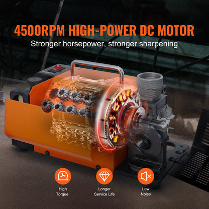 Drill Bits Sharpener, 3-13mm Drill Bits Grinder Sharpener, Lip Relief Angle & 95°-135° Point Angle Adjustable Drill Bit Re-Sharpener, Portable Sharpening Machine with 11 Collets, CBN & SDC Wheel