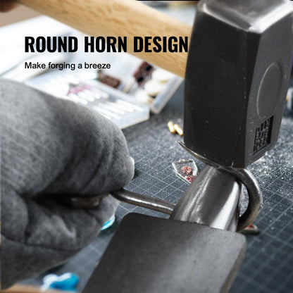 Single horn anvil, 8.8 kg cast steel anvil, high hardness blacksmith anvil, robust round horn anvil, compact design and stable base, blacksmith tools and equipment, metalsmith tools for bending and shaping