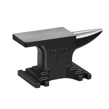 Single horn anvil, 8.8 kg cast steel anvil, high hardness blacksmith anvil, robust round horn anvil, compact design and stable base, blacksmith tools and equipment, metalsmith tools for bending and shaping