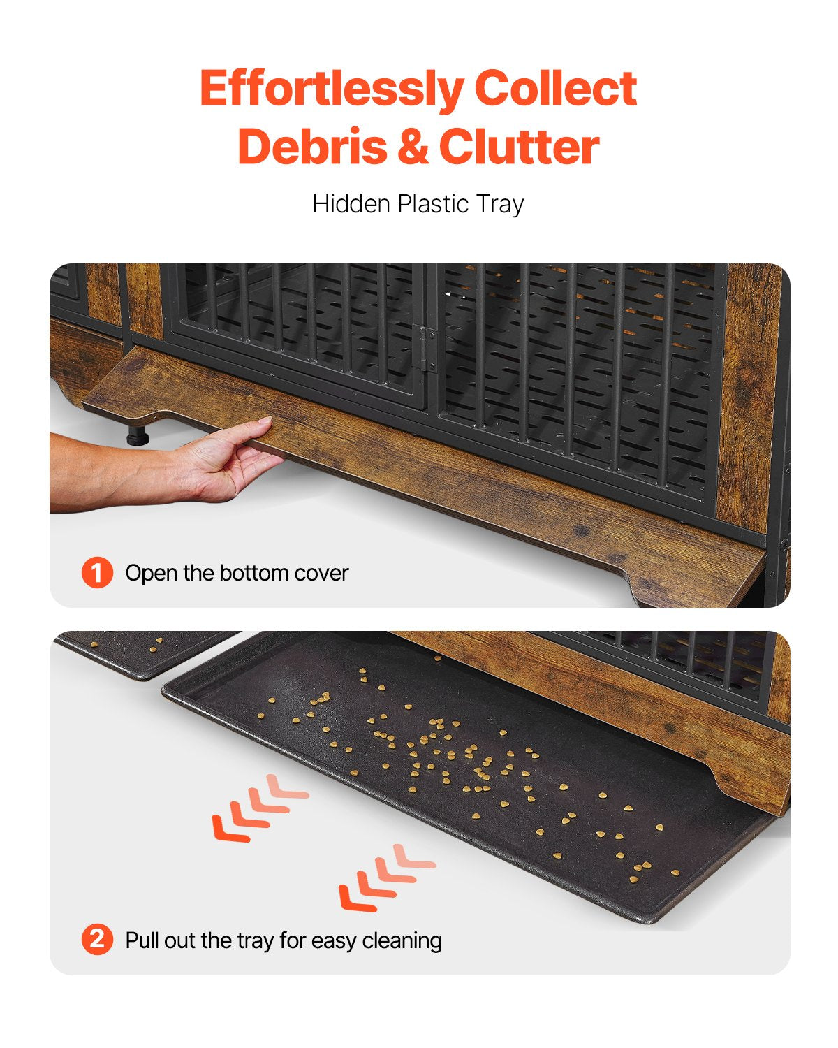 Dog Crate Furniture 75 Hundehütte aus Holz für den Innenbereich mit Trennwand und Tablett