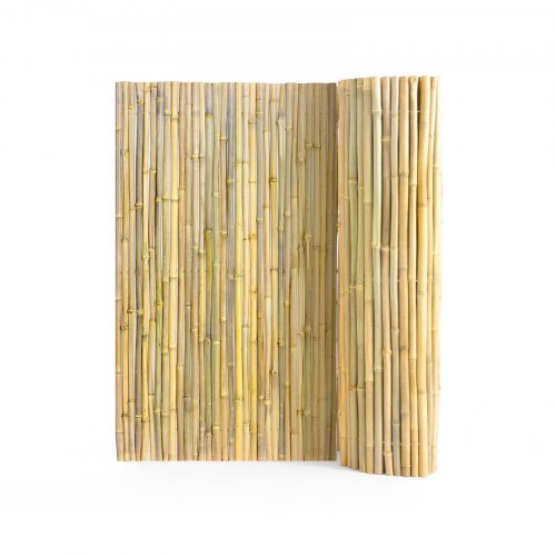 Natural Rolled Bamboo Fence, Eco-Friendly Bamboo Privacy Fence 4 ft H x 8 ft L x 0.75 in D. , Decorative Bamboo Privacy Screen for Garden, Backyard, Balcony, Patio, Pool Side