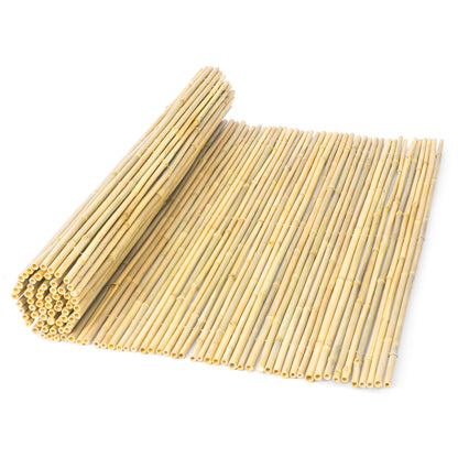 Natural Rolled Bamboo staket Bamboo Panel 4 ft H x 8 ft L x 0,75 in D.