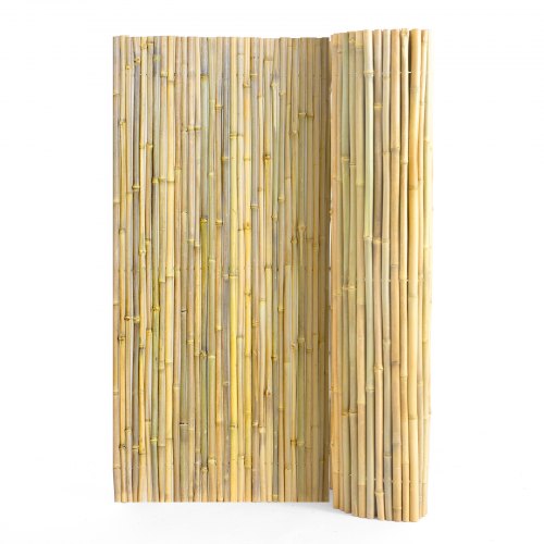 Natural Rolled Bamboo Fence, Eco-Friendly Bamboo Privacy Fence 6 ft H x 8 ft L x 0.75 in D. , Decorative Bamboo Privacy Screen for Garden, Backyard, Balcony, Patio, Pool Side