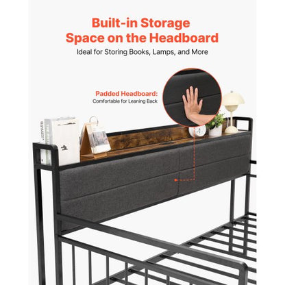 Dagbädd i metall med dubbelsäng, utdragbar säng och laddningsstation