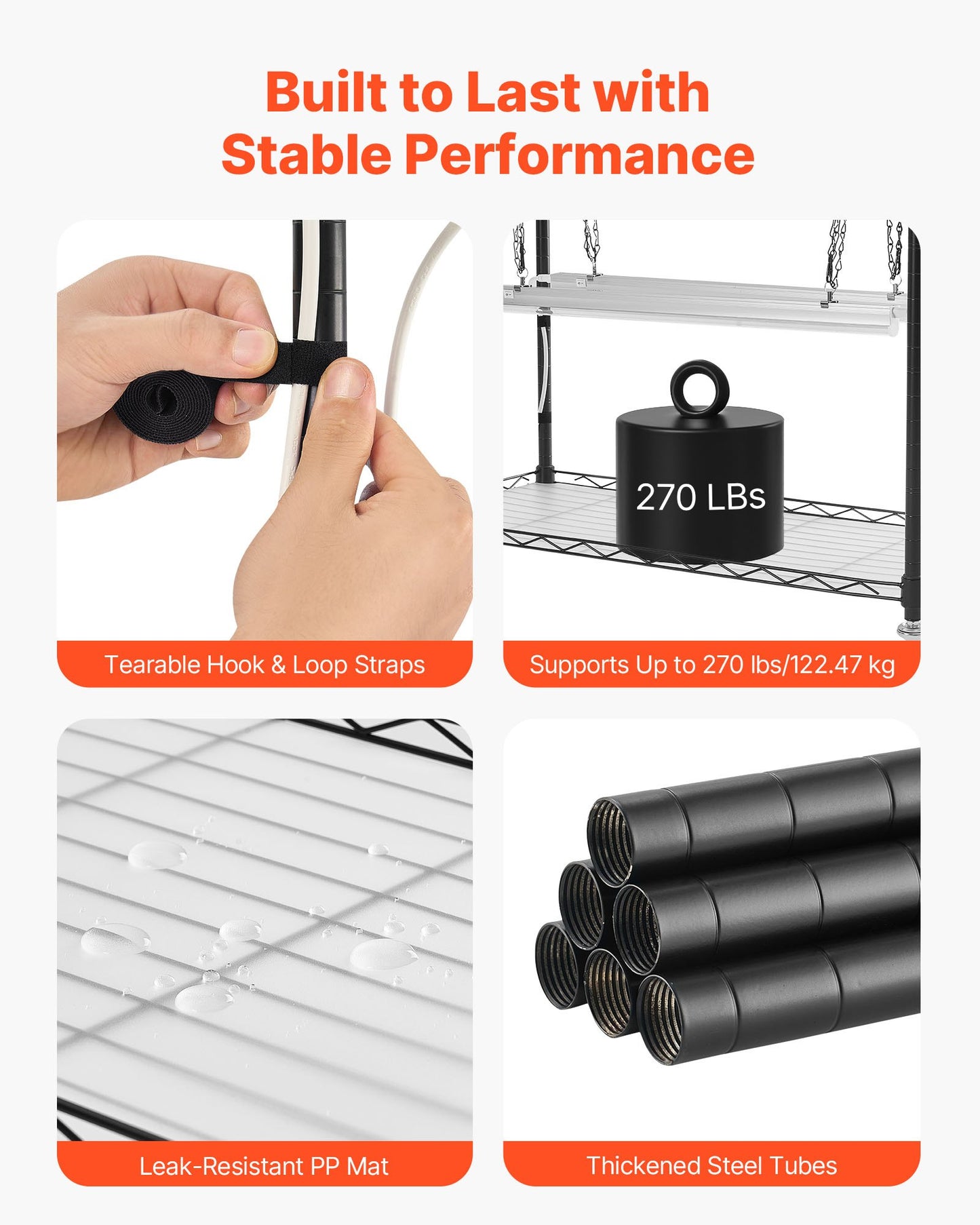 DIY Plant Shelf with Grow Lights, 71 in Tall Indoor Plant Stand with Wheels, 192W 5000K Full Spectrum Grow Lights, Heavy Duty Metal Plants Display Rack, Flower Pot Holder for Seed Starting