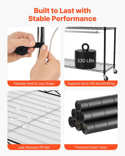 Plant Shelf with Grow Light, 6-Tier Indoor Plant Stand, 71in Tall Plants Display Rack with Wheels & 4/9/14H Timer, 150W 3-Color Full Spectrum Grow Lights, Flower Pot Holder for Seed Starting