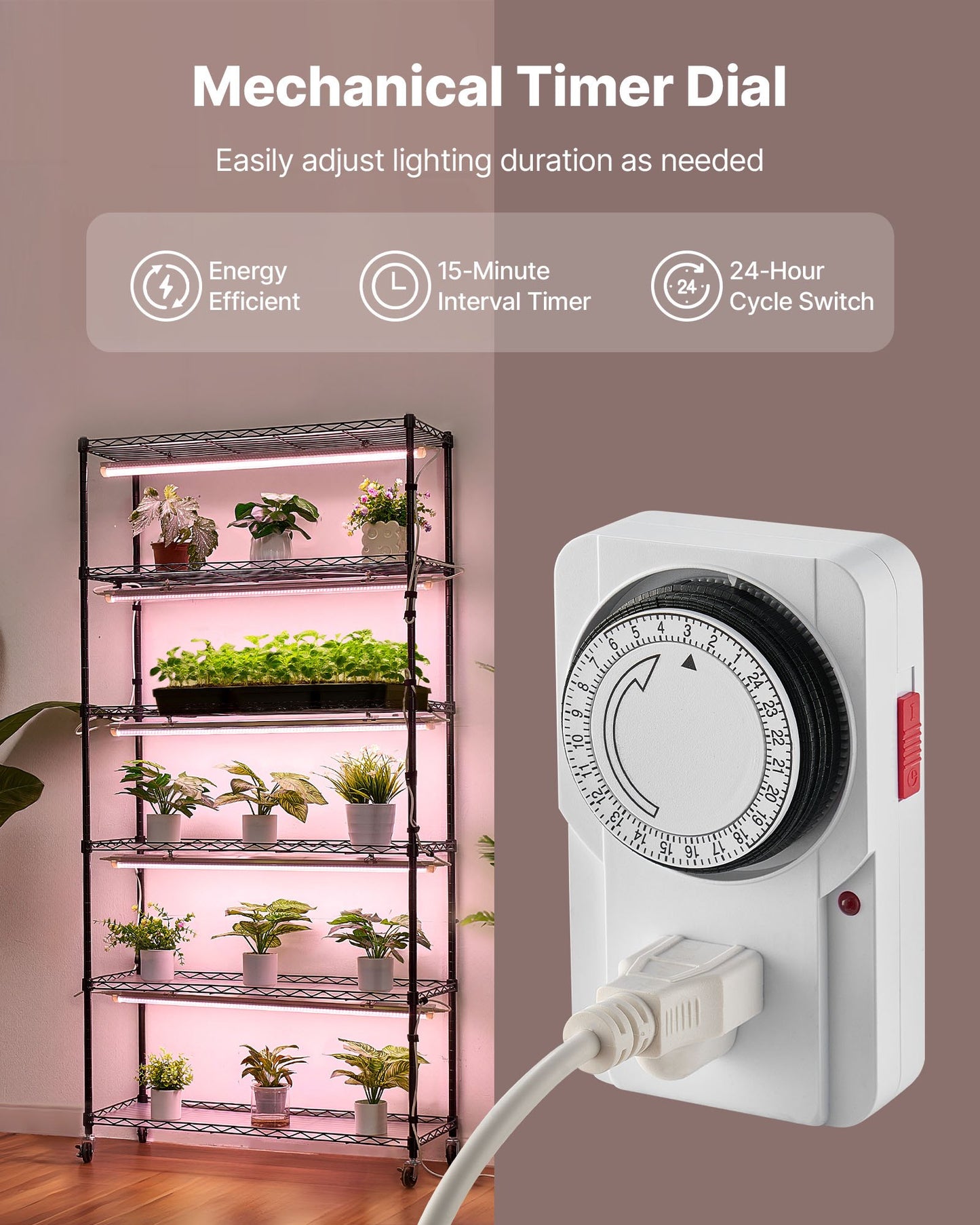 Plant Shelf with Grow Light, 6-Tier Indoor Plant Stand, 71in Tall Indoor Plants Display Rack with Wheels & Timer, 150W 3800K Full Spectrum Grow Lights, Metal Flower Pot Holder for Seed Starting
