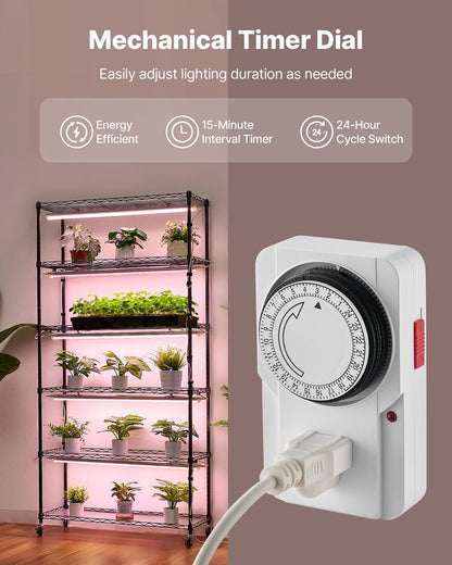 Plant Shelf with Grow Light, 6-Tier Indoor Plant Stand, 71in Tall Indoor Plants Display Rack with Wheels & Timer, 150W 3800K Full Spectrum Grow Lights, Metal Flower Pot Holder for Seed Starting