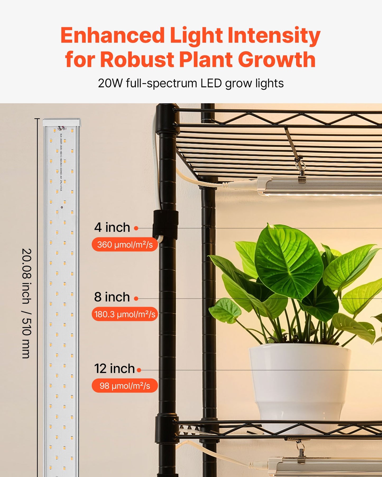 Plant Shelf with Grow Light, 6-Tier Double-Row Plant Stand, 71in Tall Indoor Plants Display Rack with Wheels & Timer, 200W Full Spectrum Grow Lights, Metal Flower Pot Holder for Seed Starting