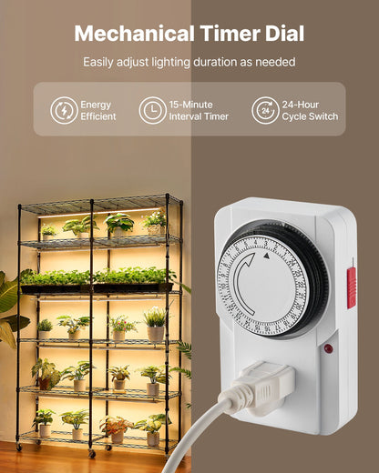 Plant Shelf with Grow Light, 6-Tier Double-Row Plant Stand, 71in Tall Indoor Plants Display Rack with Wheels & Timer, 200W Full Spectrum Grow Lights, Metal Flower Pot Holder for Seed Starting