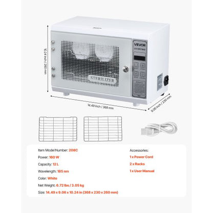 Nagelverktygsrengöringsmaskin 12L Storkapacitet Verktygsrengöring Olika lägen