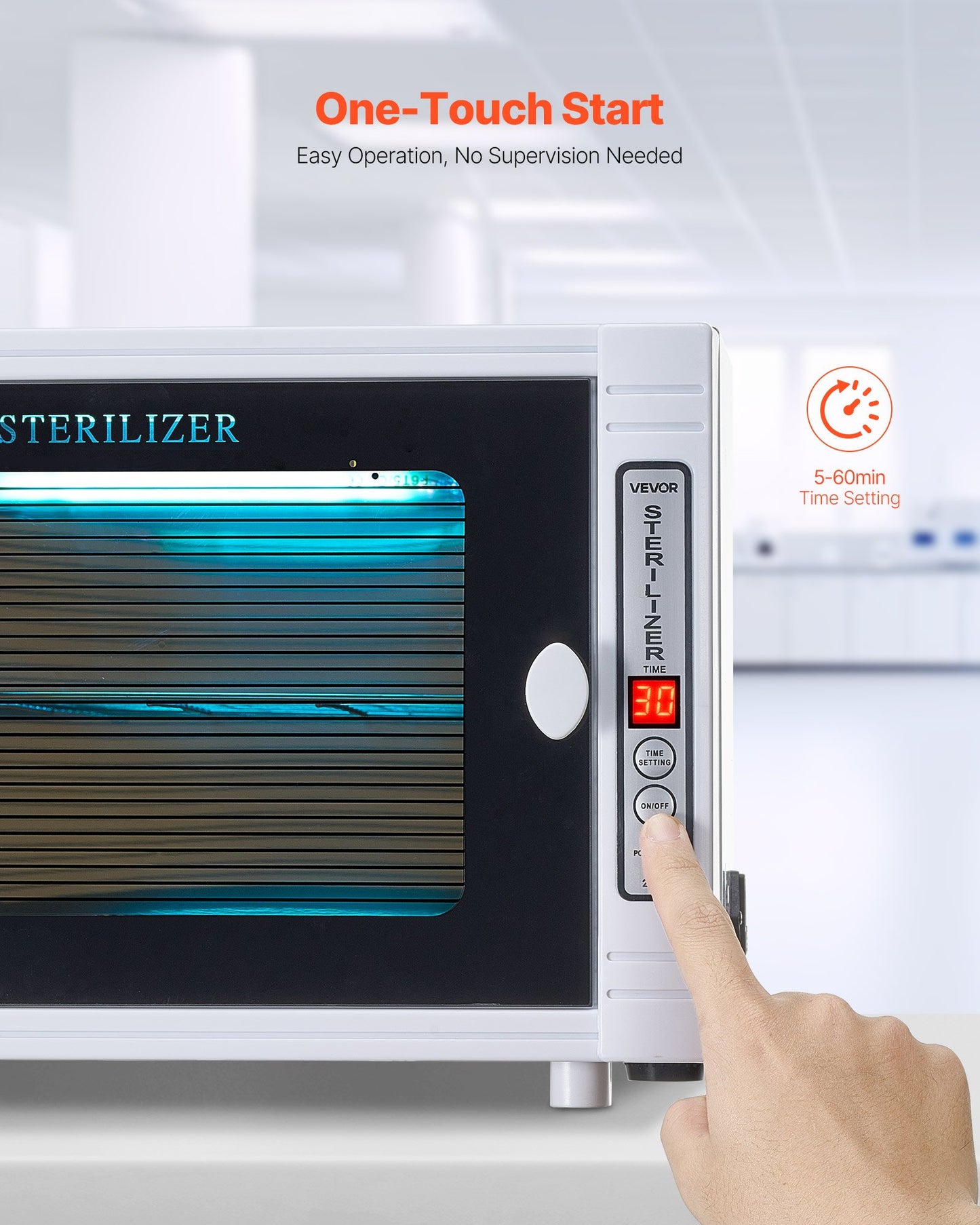 Nail Tool Cleaning Machine, 12L Large Capacity, Tool Cabinet Cleaner Box with Timer Setting, Tempered Glass Door, 185nm Wavelength, for Labs, Home, Nail Salons, Hair Studios, Beauty Salons