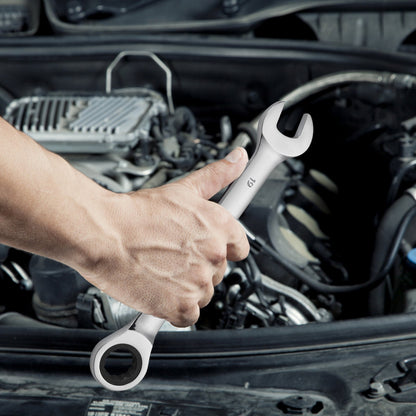 Combination Wrench Set 16-Piece Metric 8 mm to 24 mm with Organizer Rack