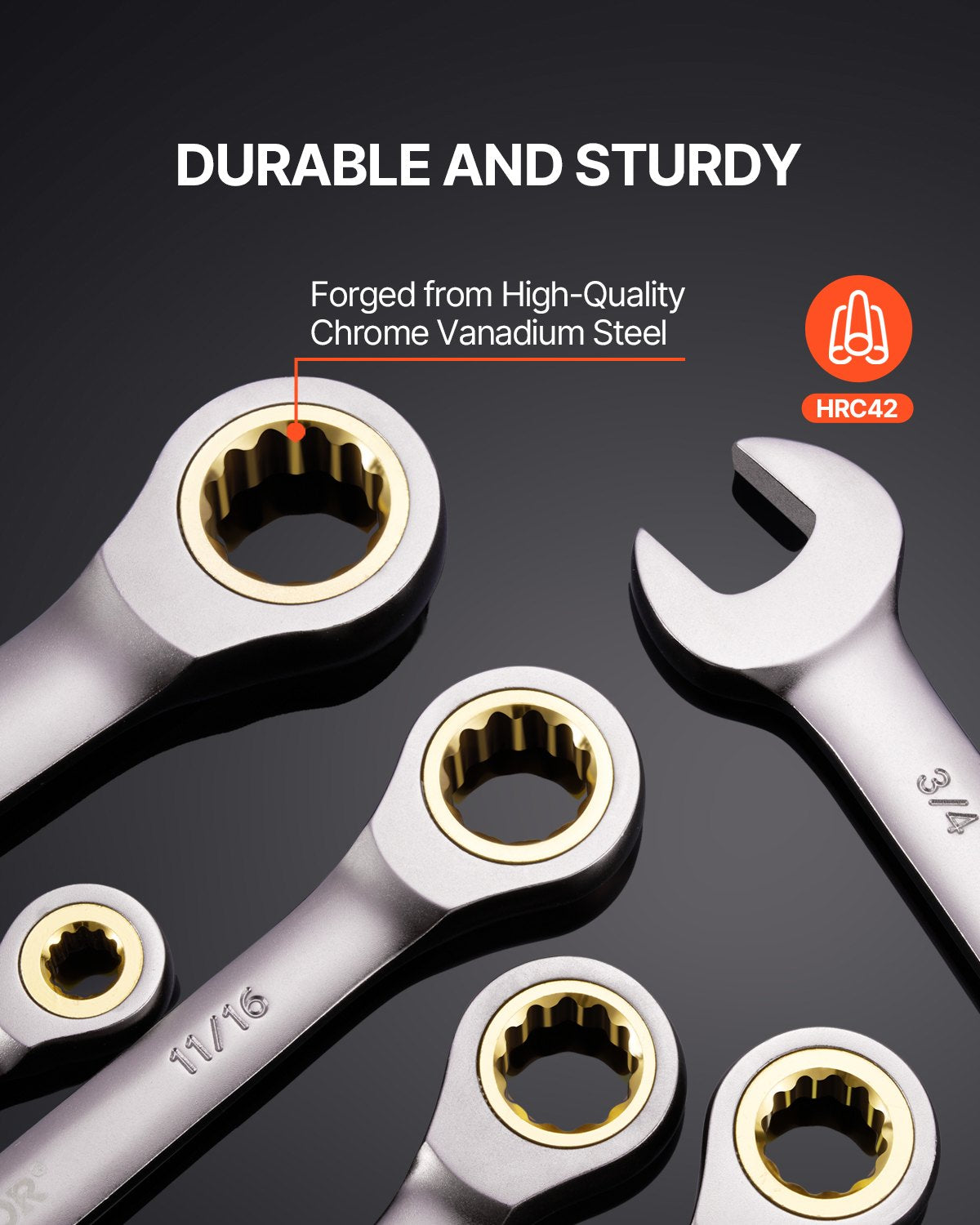 Combination Wrench Set 24 PCS SAE 1/4" - 7/8" Metric 8-19mm Organizer Rack