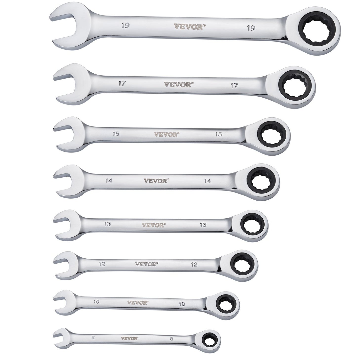 Combination wrench set 30 pcs SAE 1/4" to 1", metric 8-24 mm organizing rack