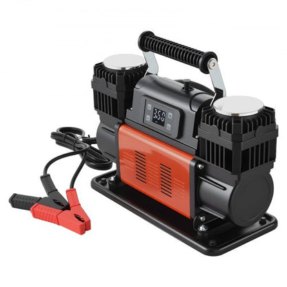 Dual-Cylinder Heavy Duty Air Compressor, 10.6CFM Auto-Stop Portable Tire Inflator, 12V 150PSI Offroad Air Pump with LCD Digital Display & Adapters for Truck Car SUV 4 x 4 Vehicle RV