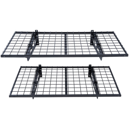 Garage Storage Shelves, 2-Pack, 4 x 2 ft. Heavy Duty Garage Shelves Wall Mounted, 502 lbs Load Capacity (Total) Garage Storage Rack Floating Shelves, Suitable for Shop, Shed, Garage Storage