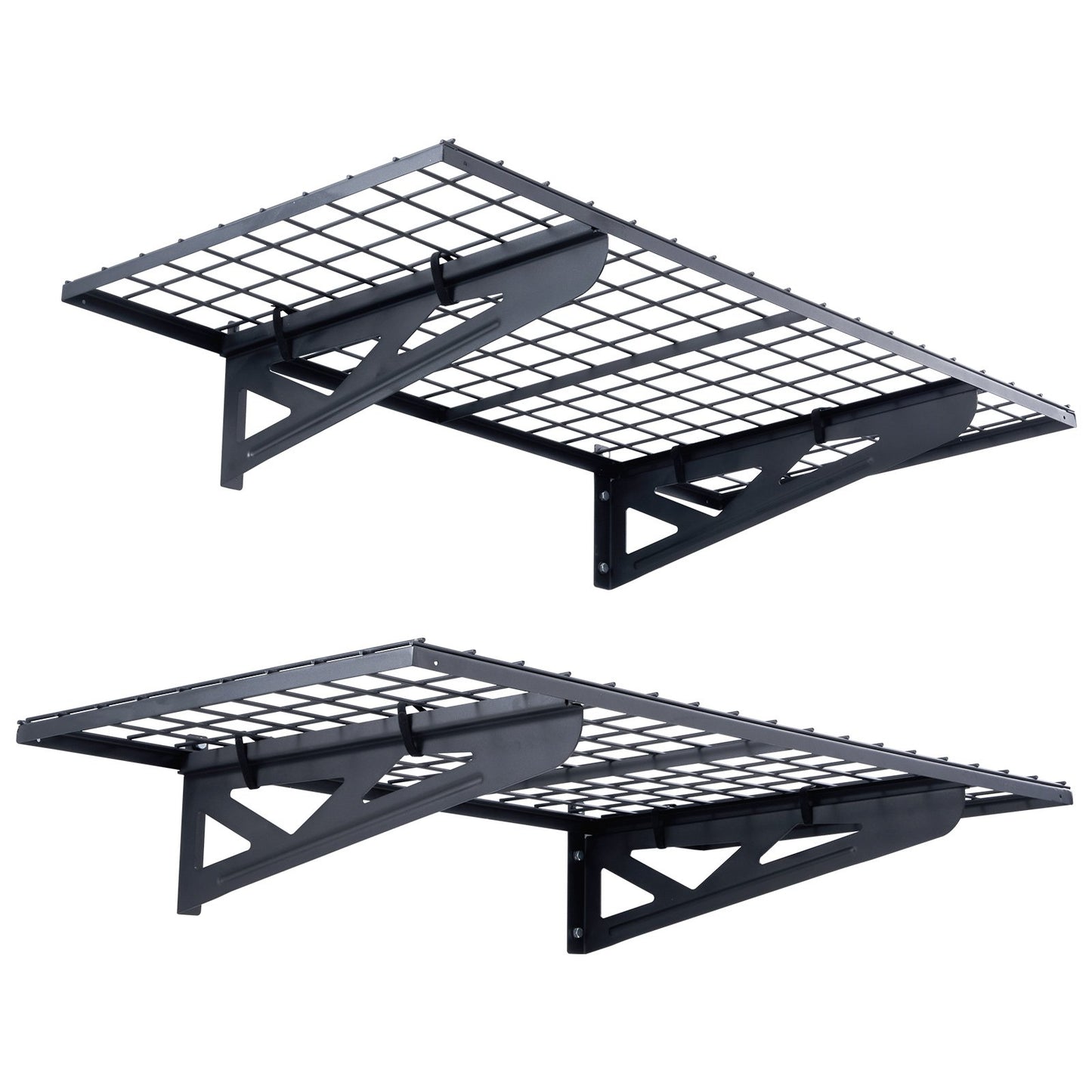 Garage Storage Shelves, 2-Pack, 4 x 2 ft. Heavy Duty Garage Shelves Wall Mounted, 502 lbs Load Capacity (Total) Garage Storage Rack Floating Shelves, Suitable for Shop, Shed, Garage Storage