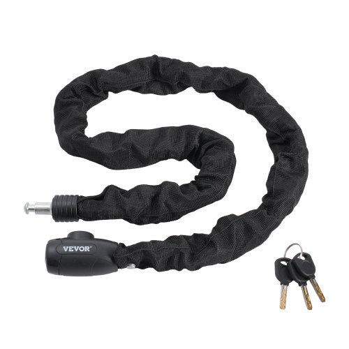 Bike Chain Lock, 3.94 Ft Combination Bicycle Chain Lock with 4 Keys, Heavy Duty Anti-Theft High Security Bike Locks, Perfect for Bike, Motorcycle, Scooter, Bicycle, Door, Fence or Gate, 8mm