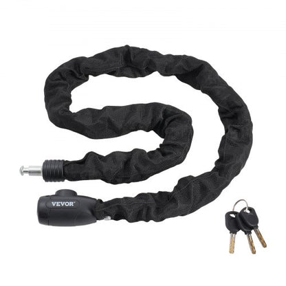 Bike Chain Lock, 3.94 Ft Combination Bicycle Chain Lock with 4 Keys, Heavy Duty Anti-Theft High Security Bike Locks, Perfect for Bike, Motorcycle, Scooter, Bicycle, Door, Fence or Gate, 8mm