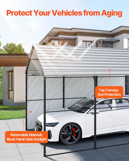 10' x 15' Metall-Carport, robuste Outdoor-Autogarage für Boote