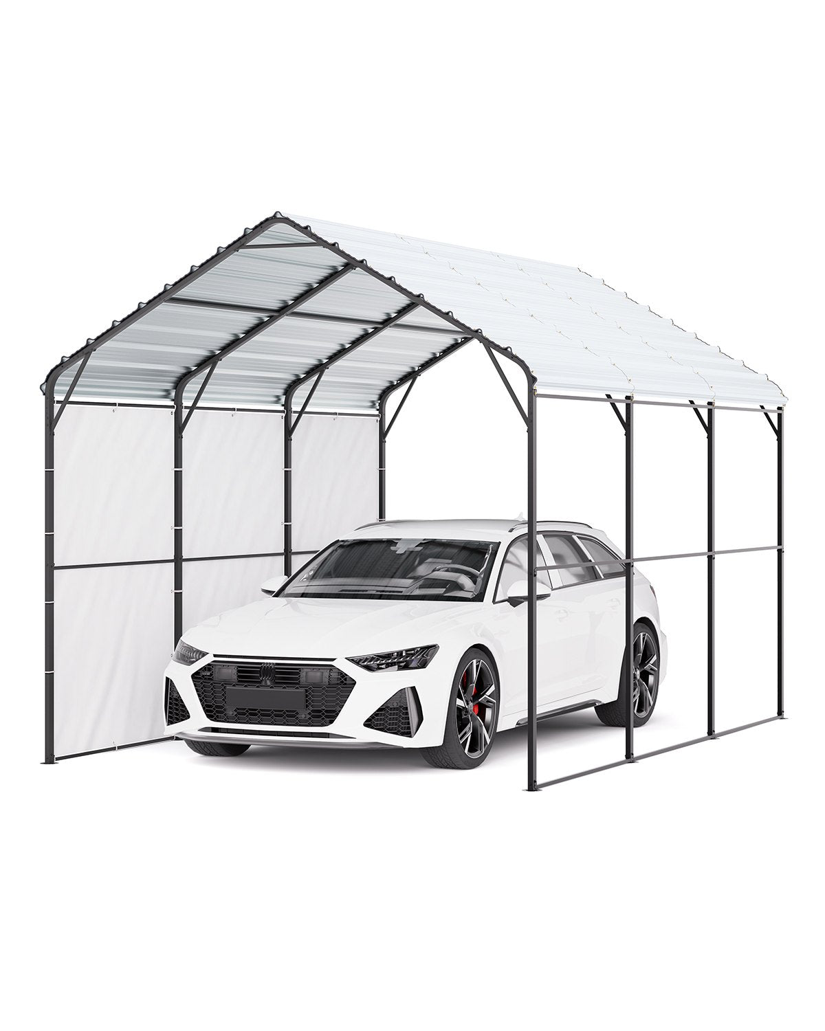 10' x 15' Metall-Carport, robuste Outdoor-Autogarage für Boote