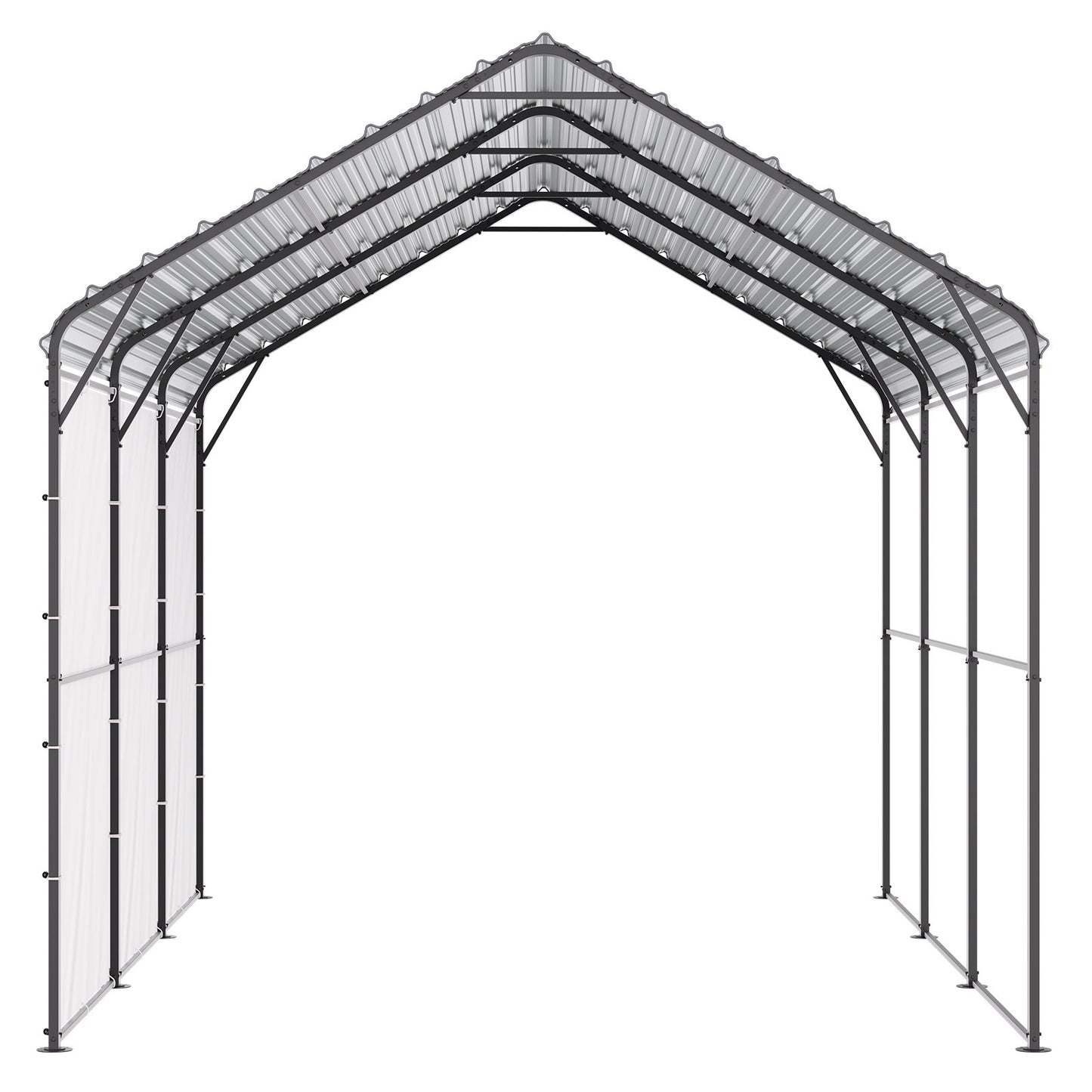 10' x 15' Metall-Carport, robuste Outdoor-Autogarage für Boote