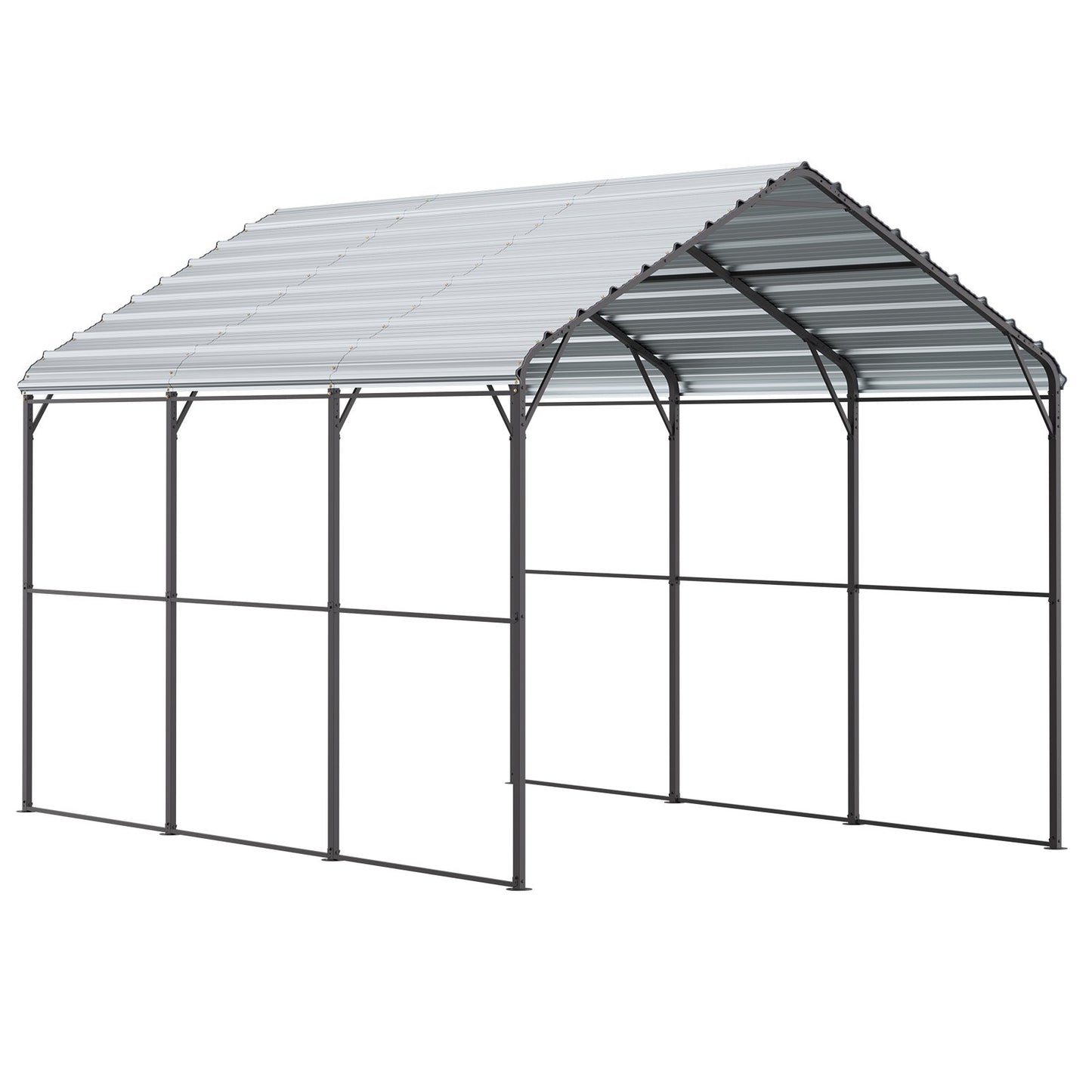 10' x 15' Metall-Carport, robuste Outdoor-Autogarage für Boote