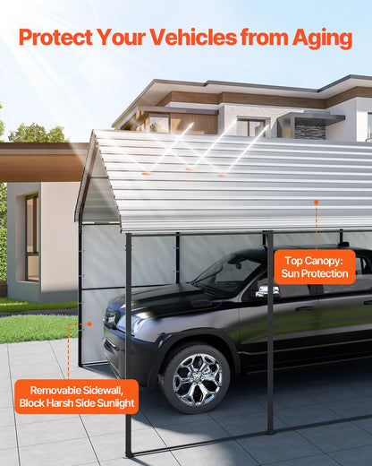 12' x 20' Metall-Carport, robuste Outdoor-Autogarage für Boote