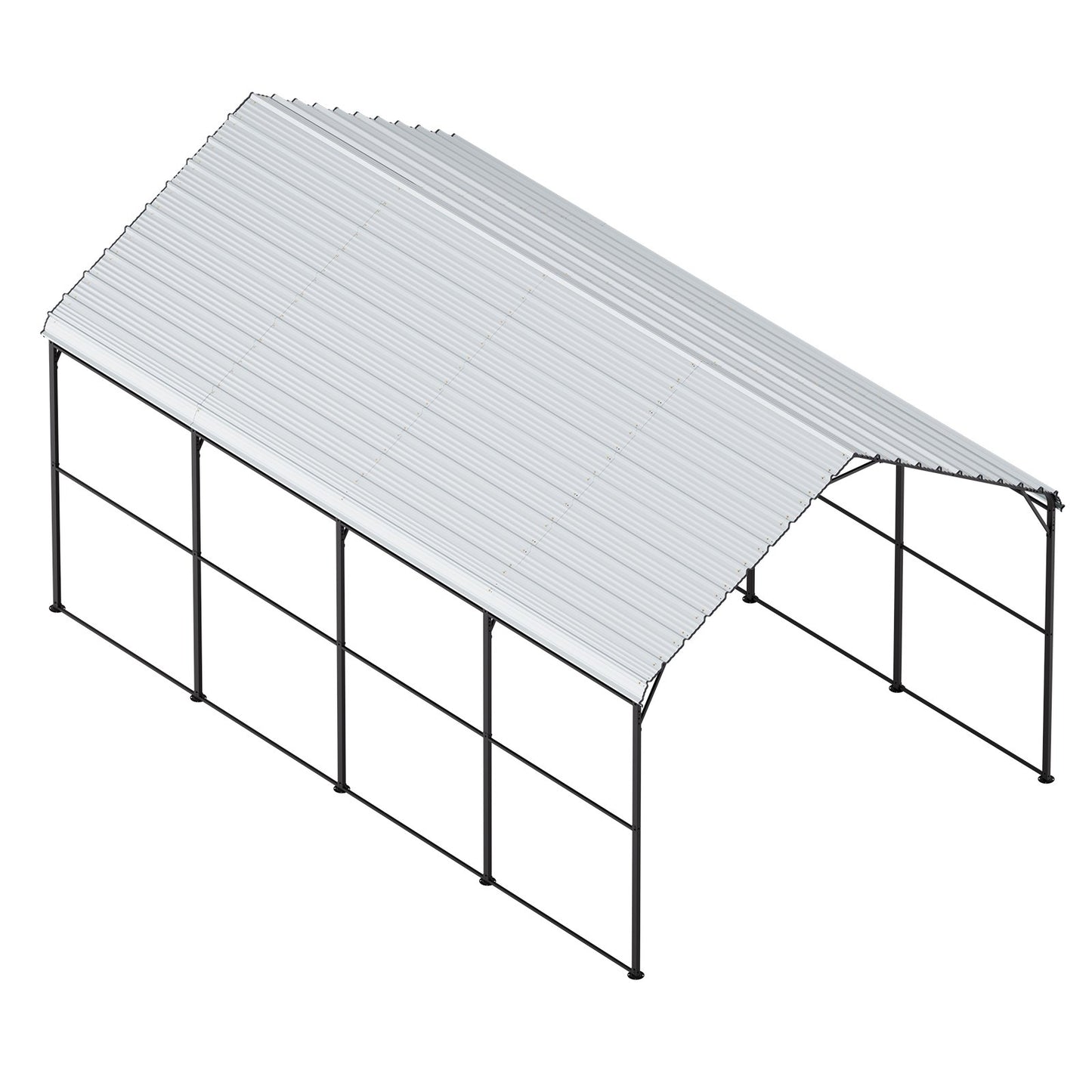 12' x 20' Metall-Carport, robuste Outdoor-Autogarage für Boote