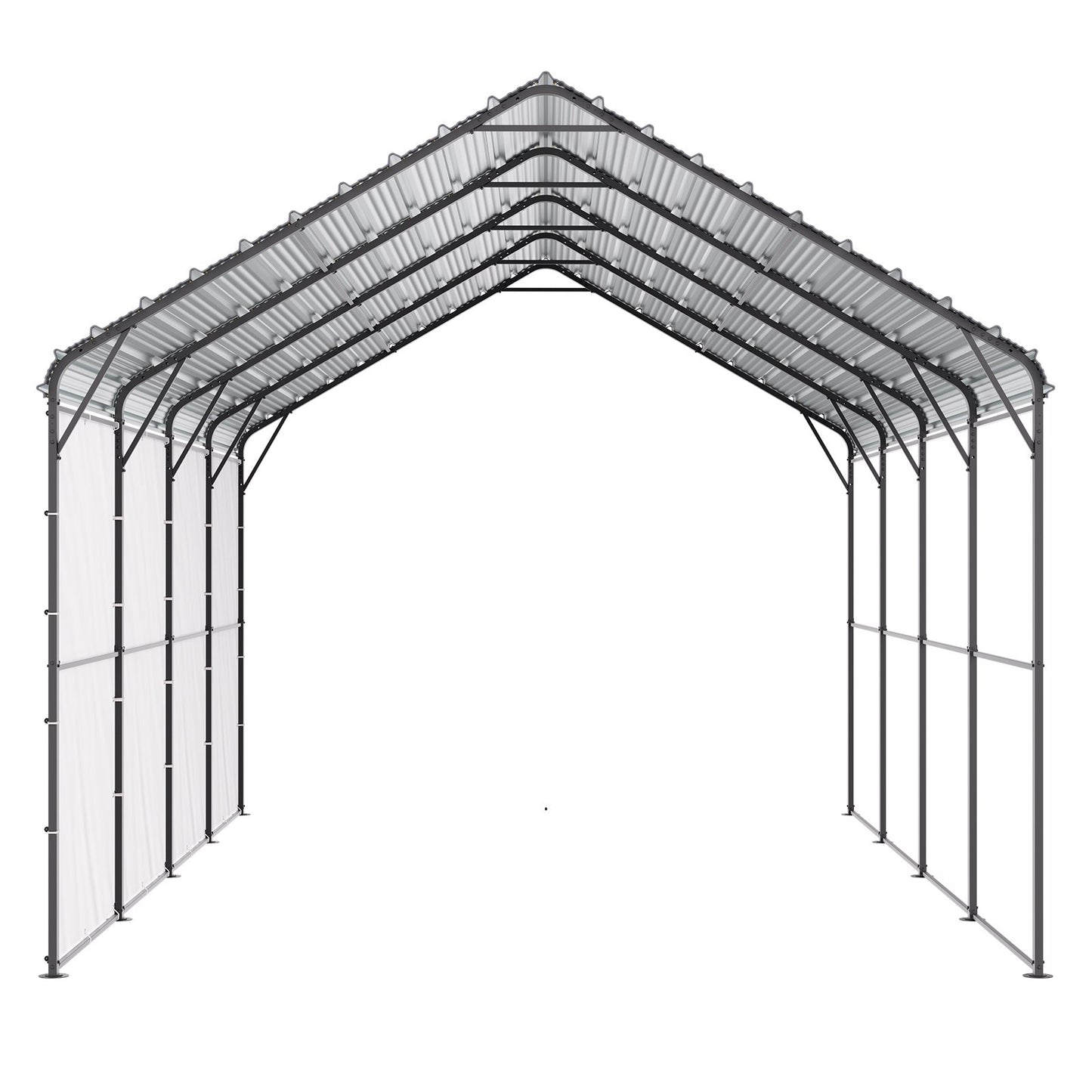 12' x 20' Metall-Carport, robuste Outdoor-Autogarage für Boote