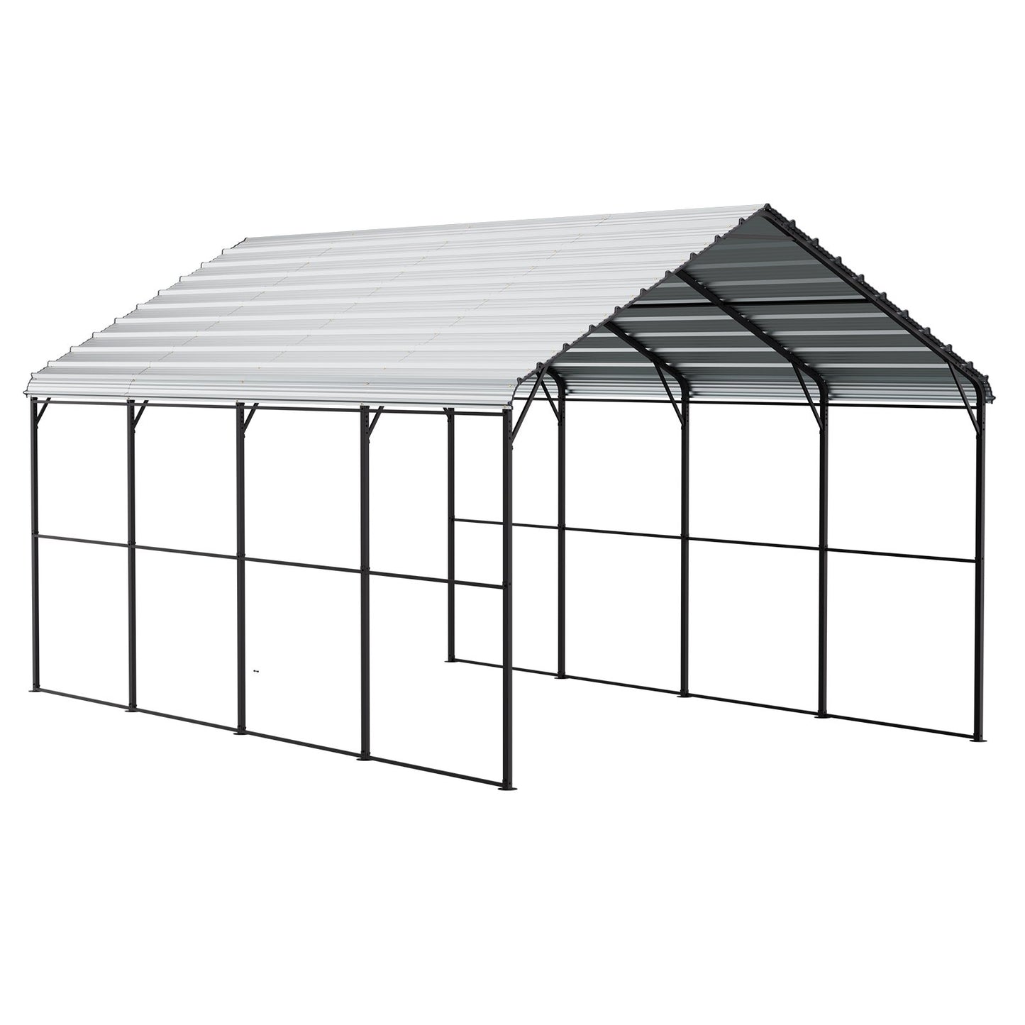 12' x 20' Metall-Carport, robuste Outdoor-Autogarage für Boote