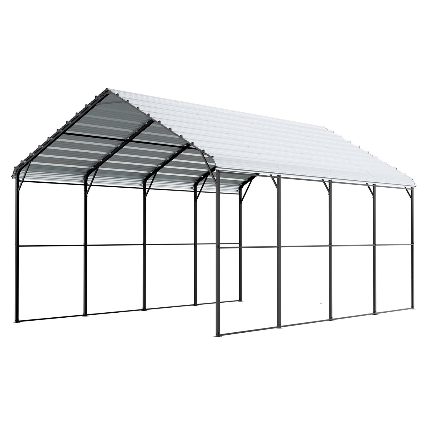 12' x 20' Metall-Carport, robuste Outdoor-Autogarage für Boote