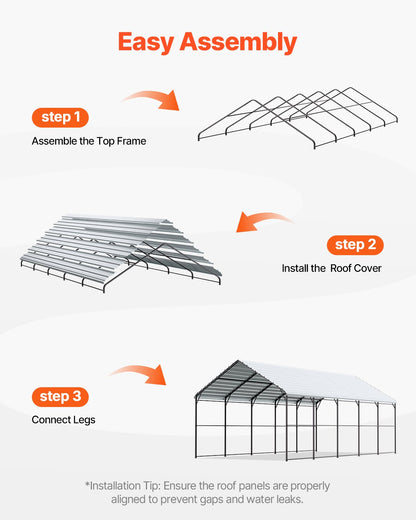 13' x 26' metallcarport Heavy Duty utomhusbilsskydd Garage för båtar